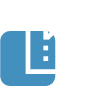 Blue and white icon depicting a factory with a rectangular building and a jagged roof, symbolizing industrial or manufacturing facilities.