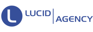 Lucid Agency logo with a blue circle containing a white "L" to the left of the blue text "LUCID | AGENCY" on a light background, reflecting the professionalism you'd expect from builders guild branding.