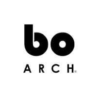 Black lowercase "b" and "o" are stacked above the word "ARCH" in capital letters on a white background.