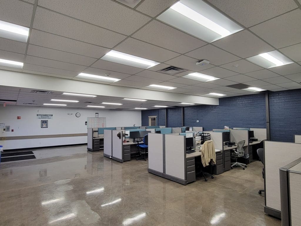 A person sitting in an office.